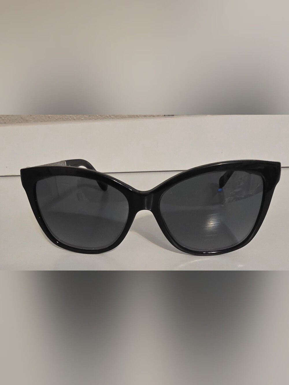 Jimmy Choo Black Cat-Eye Sunglasses with Dark Lenses